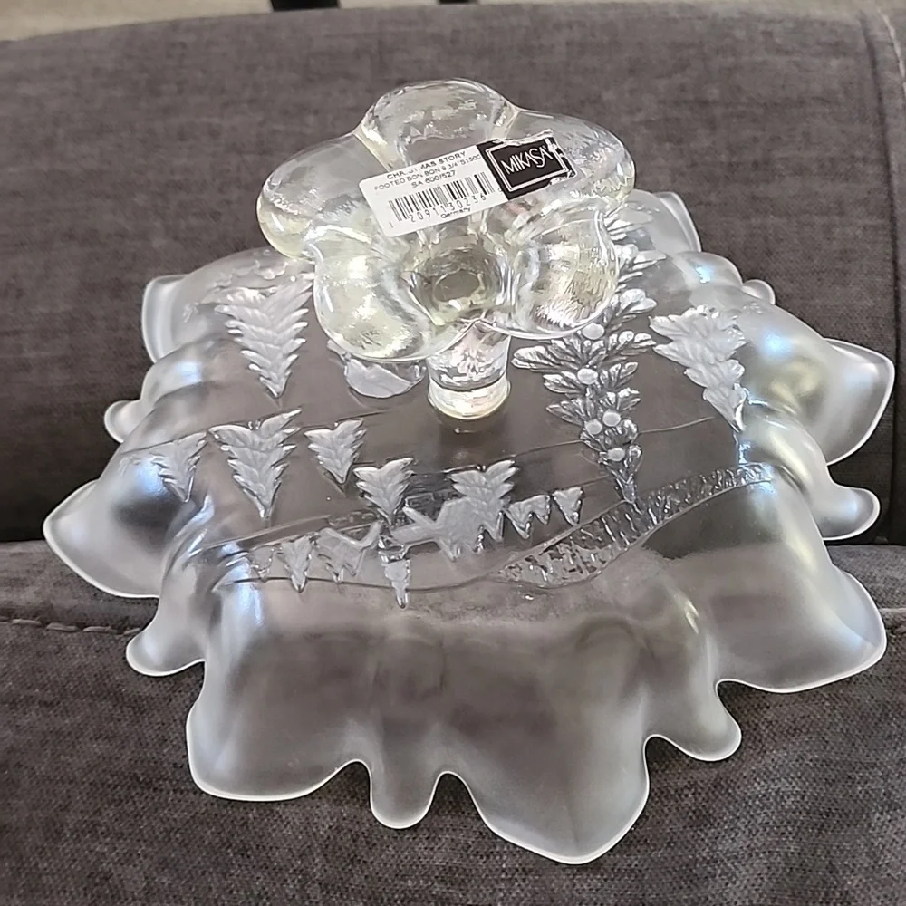 Mikasa Crystal - Christmas Bon Bon Dish, vintage